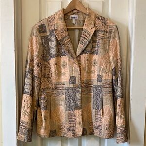 Vintage Germany Patchwork Pink Floral Blazer Cottagecore Boho prairie spring